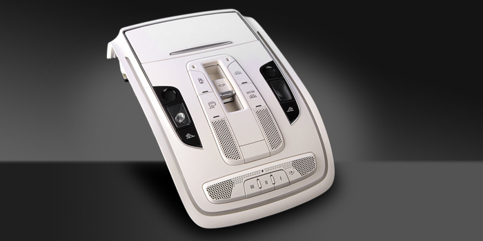 Consola de techo completamente en tecnología LED con una guía de luz compleja (Audi A8)
